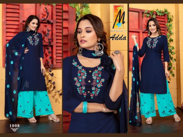 Adda Plazo Rayon Embroidery Designer Readymade suit